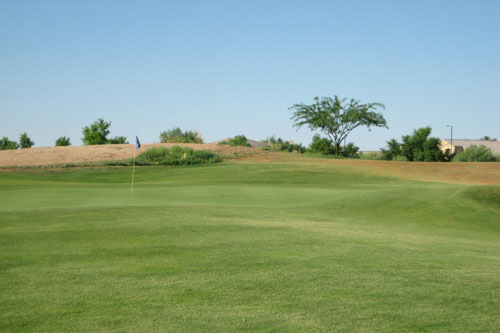 view of fairway leading to green