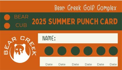 Bear Course Summer Punch Card valid starting 5/5/2025