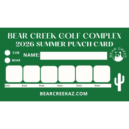 Cub Course Summer Punch Card valid starting 5/4/2026